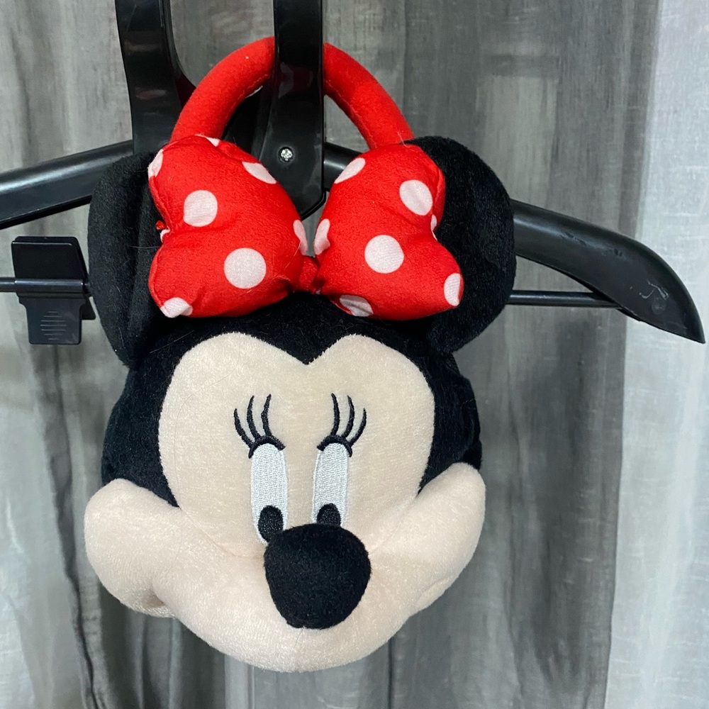 Disney Minnie Mouse Face Plush Kids Handbag Purse
